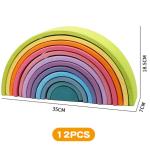 30cm Pine Wooden Blocks Toys Rainbow Building Blocks Tower Toys
