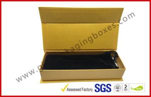 Wholesale ROSH Empty Jewelry Gift Boxes Golden Color With Velvet Bag , Hot Stamp Finishing from china suppliers