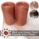 Copper Wire Knitted Rodent Mesh Rustproof 0.2mm/0.28mm Wire 127mm 15.2m Length