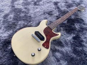 Wholesale Custom GB Electric Guitar Junior Milk White Color 1 P90 Pickup Handmade heavry Relic Mahogany Body And Neck from china suppliers