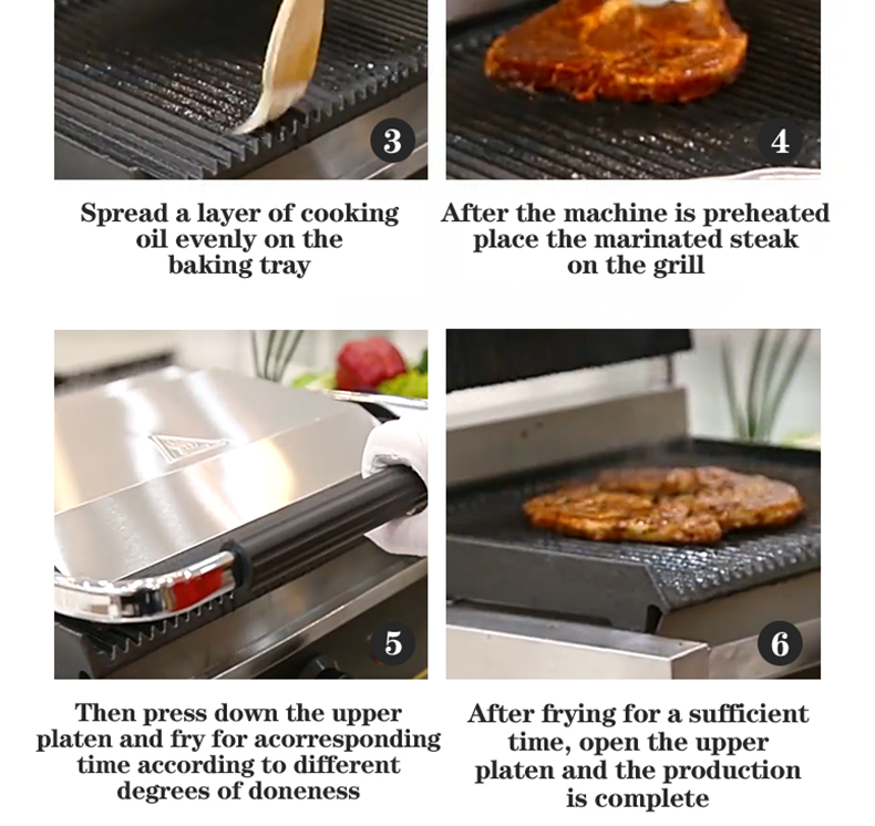 Stainless Steel Single Head Panini Press Grill Sandwich Electric Contact Grill Commercial