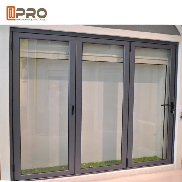 Black powder coating commercial aluminum folding door with ready mold folding