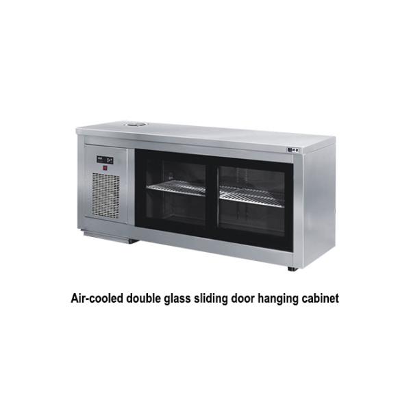 Digital Counter Top Display Freezer Air Cooled Sliding Double Glass Door Freezer