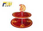 Stylish High - End Cardboard Cake Display Round Shape UV Coating For Birthday