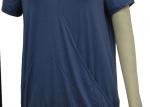 Customized Color Smart Casual Ladies Wear Womens Banded Bottom Shirts Light Blue