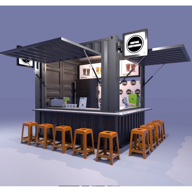 Coffee Shop Bar Street Restaurant Garden Booth 10 feet at 20ft or 40ft with 50/75/100mm Wave Sandwich Panel