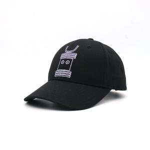 China 60cm Embroidered Baseball Caps Black And White Self Fabric Backclosure Constructed Hats on sale