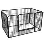 FEANDREA Heavy Duty Metal Dog Crate Enclosure Exercise Panel Black Color