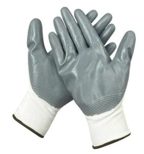 Wholesale 13 gauge polyester nylon liner palm smooth nitrile coated work gloves safety work gloves from china suppliers