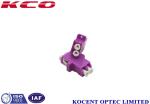 Purple OM4 LC Fiber Optic Adapter With Flange High Precision Alignment