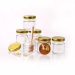 Custom Label Hexagon Shape 100ml 180ml 380ml Honey Glass Jar For Olive Fruit Jam