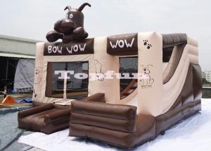 Wholesale 0.55mm PVC Tarpaulin Inflatable Chocolate Jumping Bouncer Castle With Slide from china suppliers