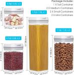 7 Pieces BPA Free Airtight Food Storage Containers Plastic Cereal Containers