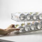 Fridge Organizer Bin Food Grade PET Fridge Water Bottle Storage Dispenser