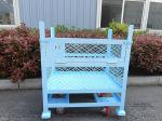 Foldable Mesh Powder Coating Metal Pallet Cage For Warehouse Logistics