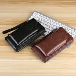 Men's Wallet With Removable Coin Purse Capacity Zipper Phone Leather Bag For