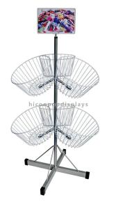 Wholesale Retail Shop Flooring Display Stands Wire Metal Floor Display 3-Layer With 6 Dump Bins from china suppliers