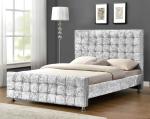 Plywood Upholstered Fabric Beds With Cube Shape Headboard / Footboard