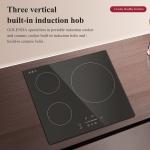 Vertical 3 Burner Electric Induction Hobs 6100W Built In Plastic Housing