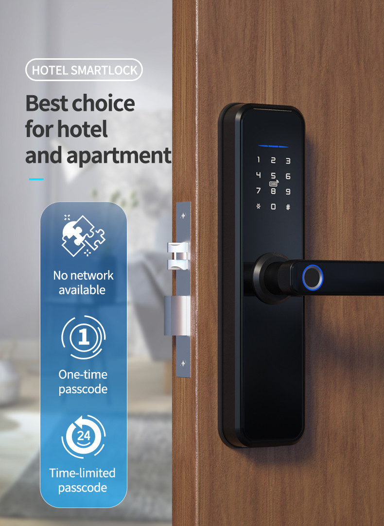 ROHS FCC Smart Deadbolt Wifi Front Door Lock With Keypad Works With APP