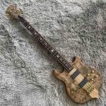 Custom 4 Strings Neck Through Body Alembic Style Electric Bass Guitar Tree Burl
