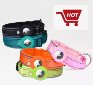 Wholesale Fancy OEM Pet Collars Leashes Glowing The Dark Airtag Pattern Dog Bark Tracking Airtag Collar from china suppliers