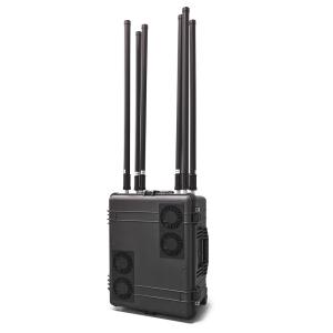 China 1200 Meters Jamming 6 Bands Portable Super High Power Anti Drone UAV Blocking System on sale