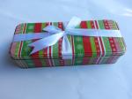 White Ribbon Christmas Empty Gift Tins Metal Box CYMK Printing On Lid / Body