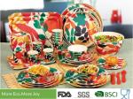 Round Shape Bamboo Fiber Dinnerware High Strength Fashionably Christmas Colors