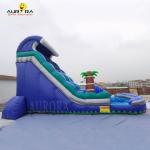 Tarpaulin Inflatable Water Slide For Adult Blue Tropical Kids Tropical Palm Tree