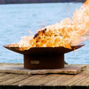Wholesale Antique Round Corten Steel Fire Pit BBQ Burner 55*55*41cm High Temp Painting from china suppliers