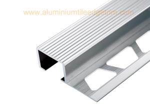 Wholesale Exterior Aluminium Stair Tread Nosing Anodized Matt Silver For Ceramic / Wood Covering from china suppliers