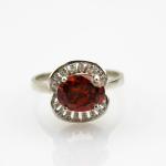 925 Silver 7mmx9mm Oval Purple Cubic Zircon Gemstone Ring (F30)