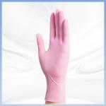 Pink Flexible Disposable Nitrile Gloves Industrial Household Powder Free Nitrile