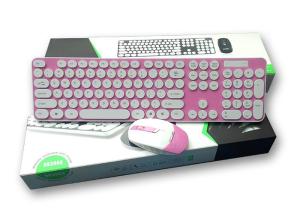 Customized Layout 2.4G Backlit Wireless Keyboard And Mouse Combo Pink Color
