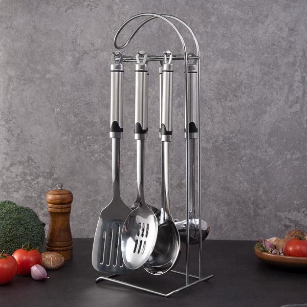 Europe style stainless steel Cooking Utensil Tool With Utensil Holder 7PCS /SET