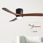 42 Inch 52 Inch Modern DC Motor Remote Control Solid Wood Blade Led Ceiling Fan