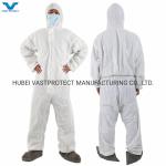 Anti-Slip Grey Bootcover Disposable Coverall for Male Workers in Stress