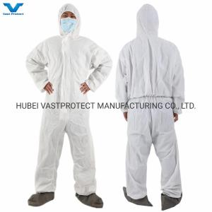 Wholesale Nonwoven Disposable Microporous Coveralls with Grey Shoe Cover and CE Certification from china suppliers