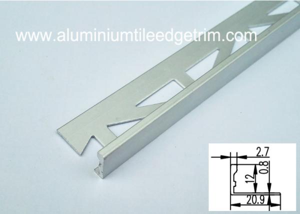Satin L Shaped Floor Trim Aluminium Edging Strip Matt Silver 12mm Anodized