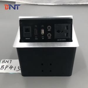 Wholesale Aluminum alloy tabletop hydraulic pop up power socket with network ports from china suppliers