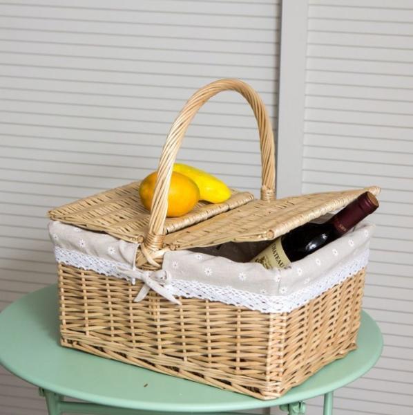 Handmade Natural Willow Wicker Picnic Basket Cheap Lunch Bags Hot sale products