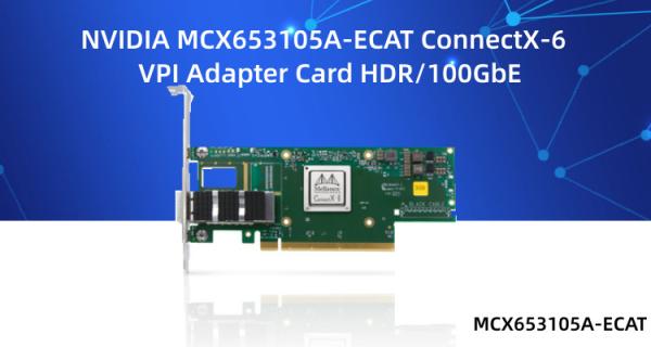 Stock MCX653105A-ECAT Mellanox Nic Card ConnectX-6 100GbE Single Port