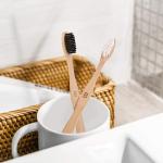 Natural Charcoal Biodegradable Bamboo Toothbrush Custom Green
