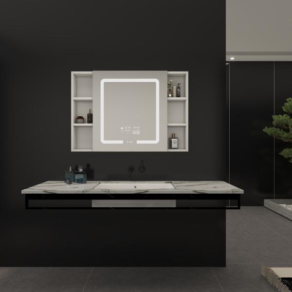 LED Mirror Cabinet Bathroom Vanity Set for Luxury Commercial Hotel Center by