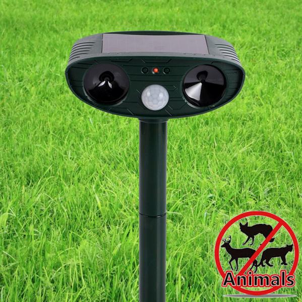Quality Solar Sonic Ultrasonic Electronic Led Animal Dog Cat Pest Insect Repeller Away Chaser Stop for sale