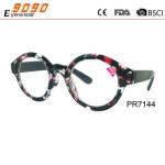 Fashionable Circle frame Reading glasses, made of plastic , suitable for men and