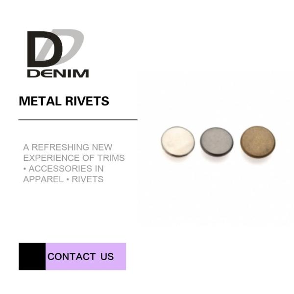 Small Gold Flat Decorative Brass Jeans Rivets For High - Street Fashion &