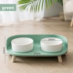 Pet Ceramic Cat Bowl Moon Half Double Bowl Cat Food Bowl Anti-Overturn