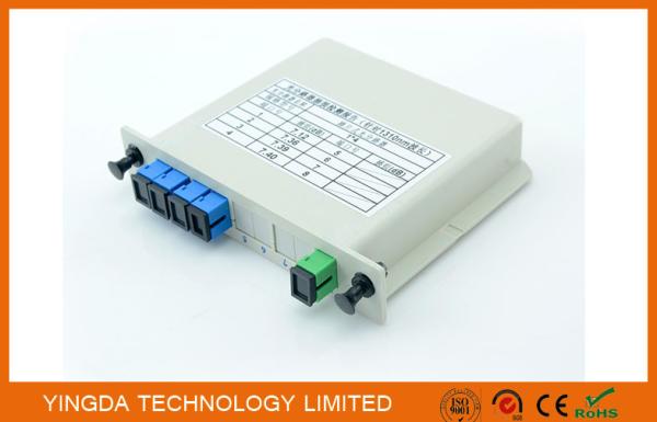 Fiber Optic PLC EPON Splitter 1x4 In LGX Box , G657A1, G652D Corning Fiber SMF
